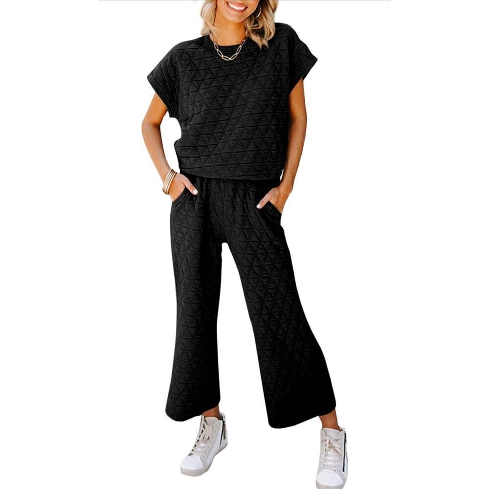 NEW Quilted Lightweight Cropped Pants Lounge M